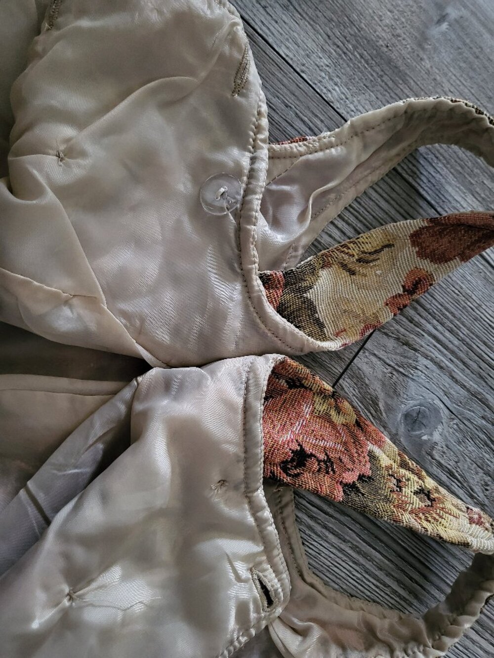 Floral Tapestry Corset Crop Vest Pearl Button Cottagecore - Picture 6 of 13